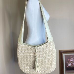 Partners vintage woven bag in cream